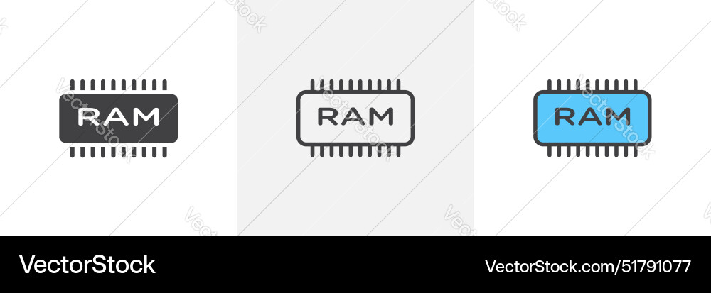 Memory line icon set Memory line icon set vector image
