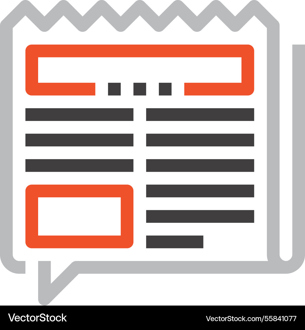 Message bubble flat line web icon concept Message bubble flat line web icon concept vector image