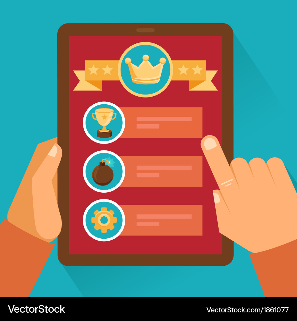 Mobile Game Interface Icons Vector Image