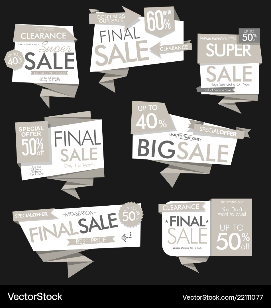 Modern sale banners and labels collection 04 Vector Image