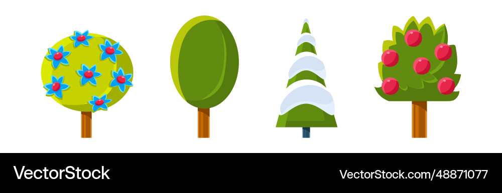 Nature game landscape object and elements Vector Image