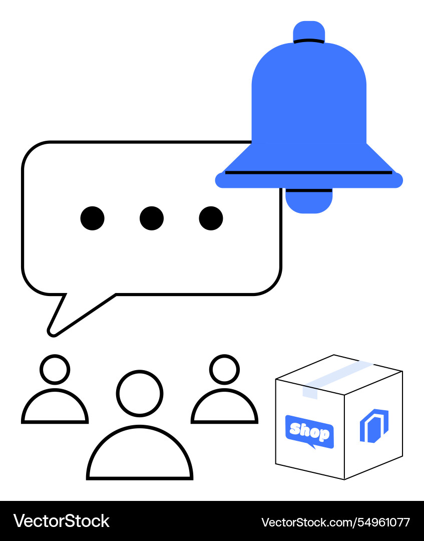 Notification alert with chat bubble user group Notification alert with chat bubble user group vector image