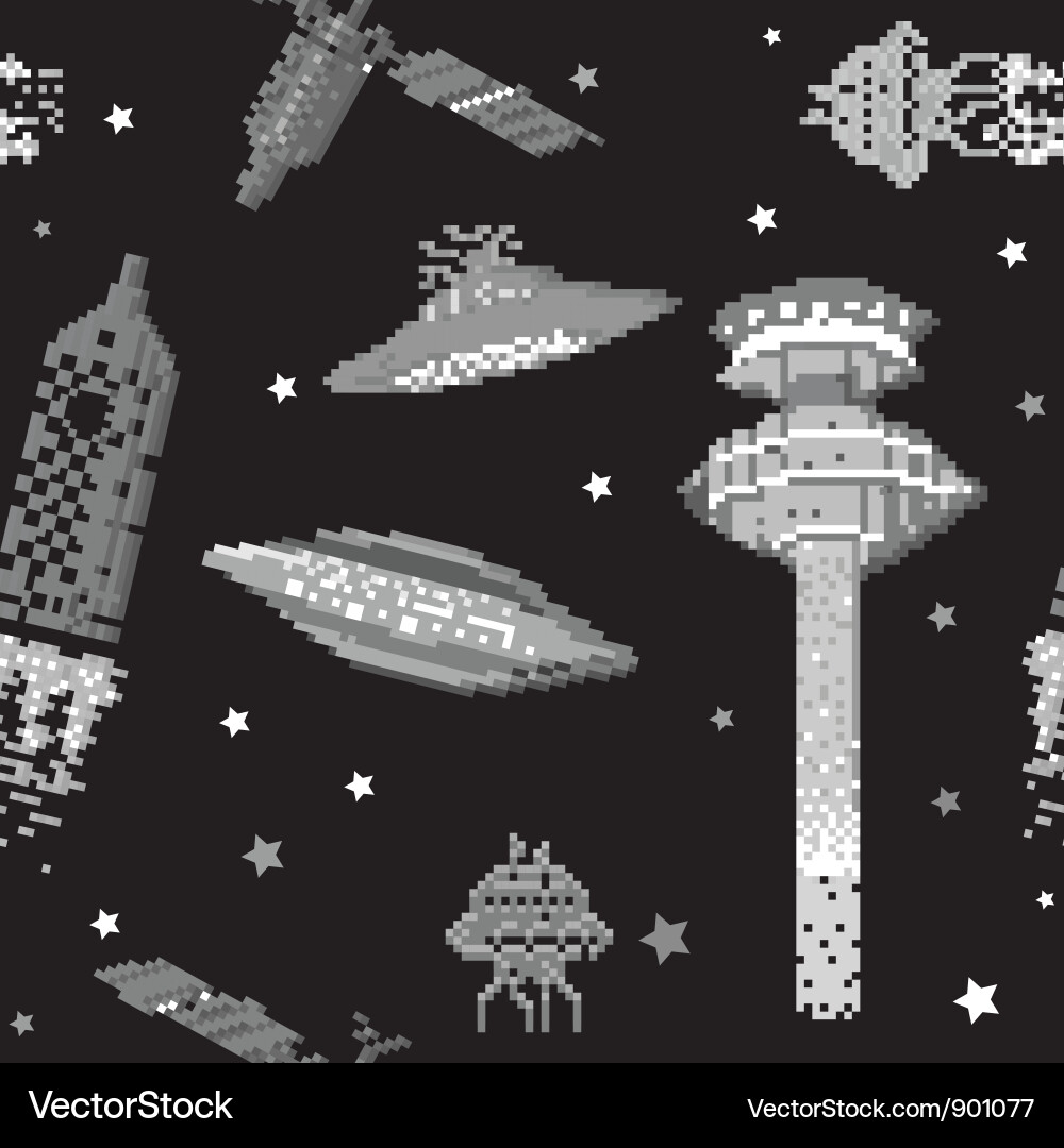 Pixel Space Pattern vector image
