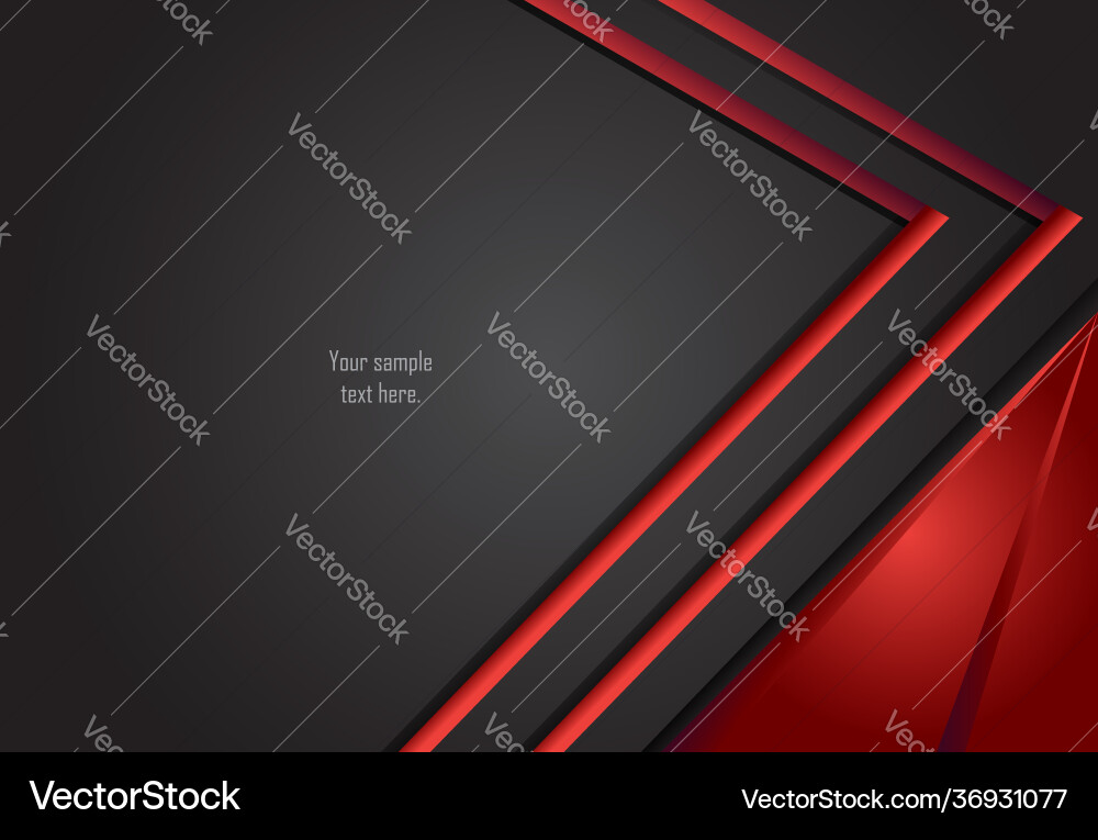 Red and black abstract layer geometric background vector image
