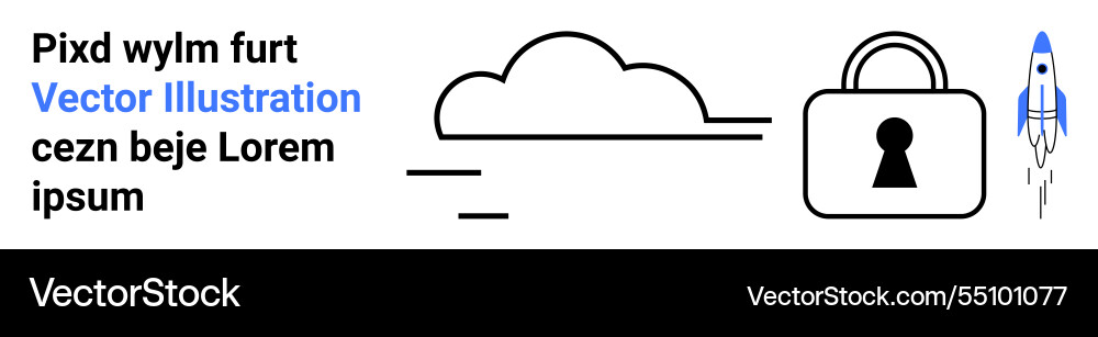 Secure cloud computing with rocket launch Secure cloud computing with rocket launch vector image