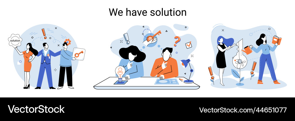 Solution as result of work business team Vector Image
