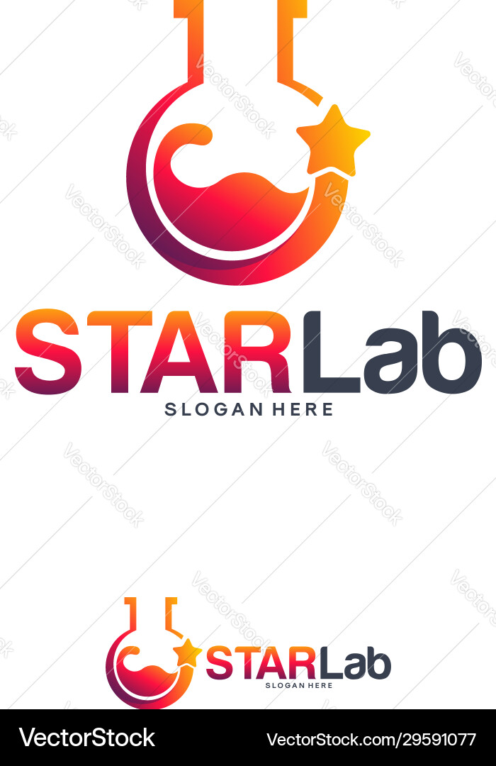 Star laboratory logo designs concept shine glass Star laboratory logo designs concept shine glass vector image