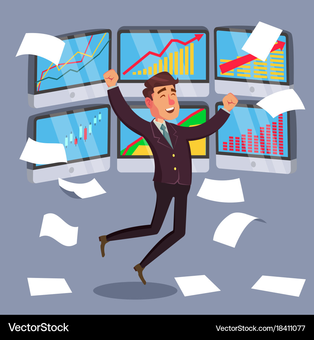 Successful trader stock market graph Vector Image