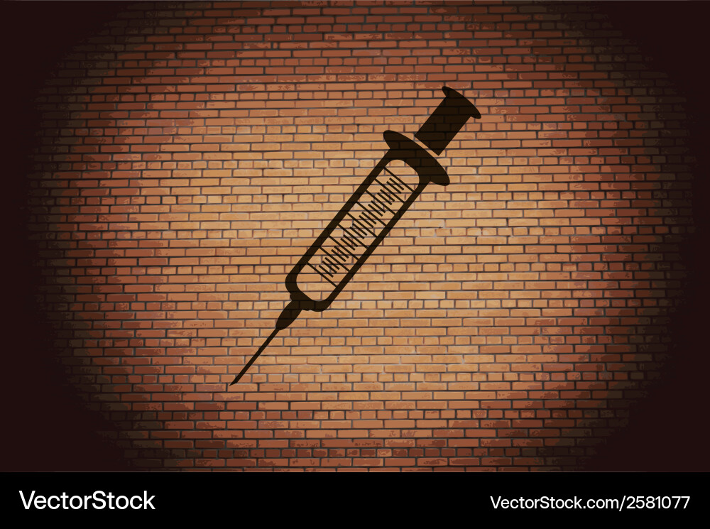 Syringe flat modern web button and space for your vector image