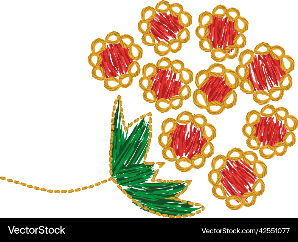 Ukrainian viburnum berries embroidery ornament Ukrainian viburnum berries embroidery ornament vector image