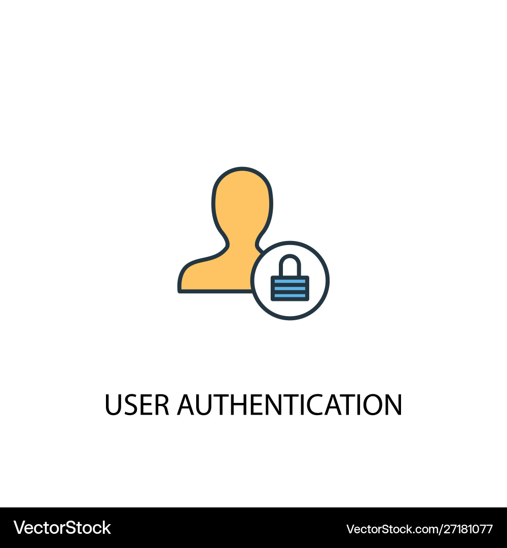 User authentication concept 2 colored line icon vector image