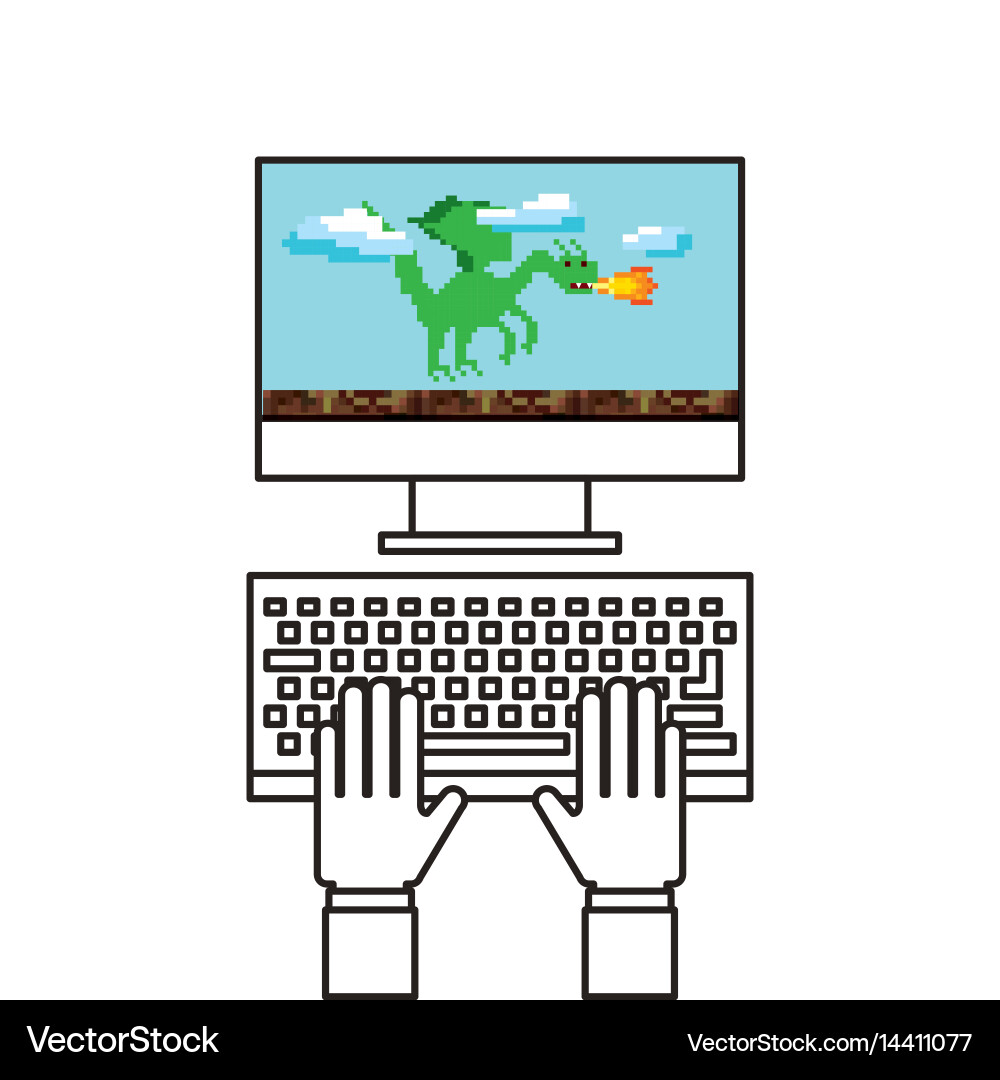 Videogame and computer design Vector Image