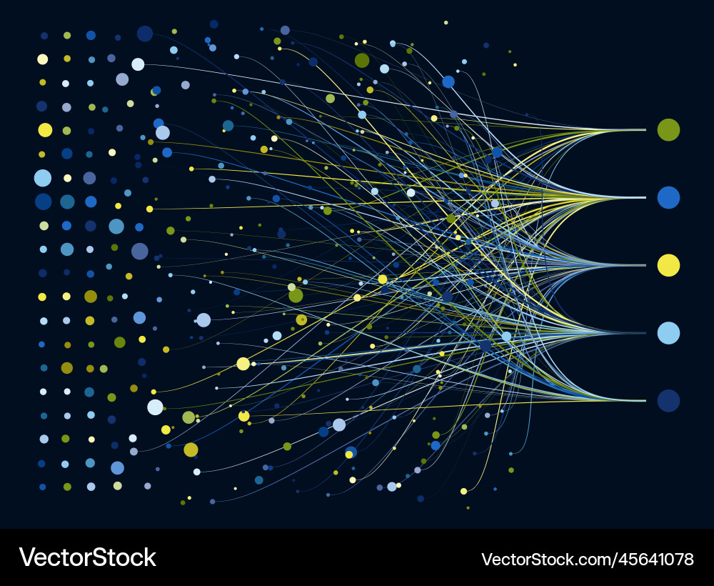 Abstractly arranged dots are connected by lines Abstractly arranged dots are connected by lines vector image