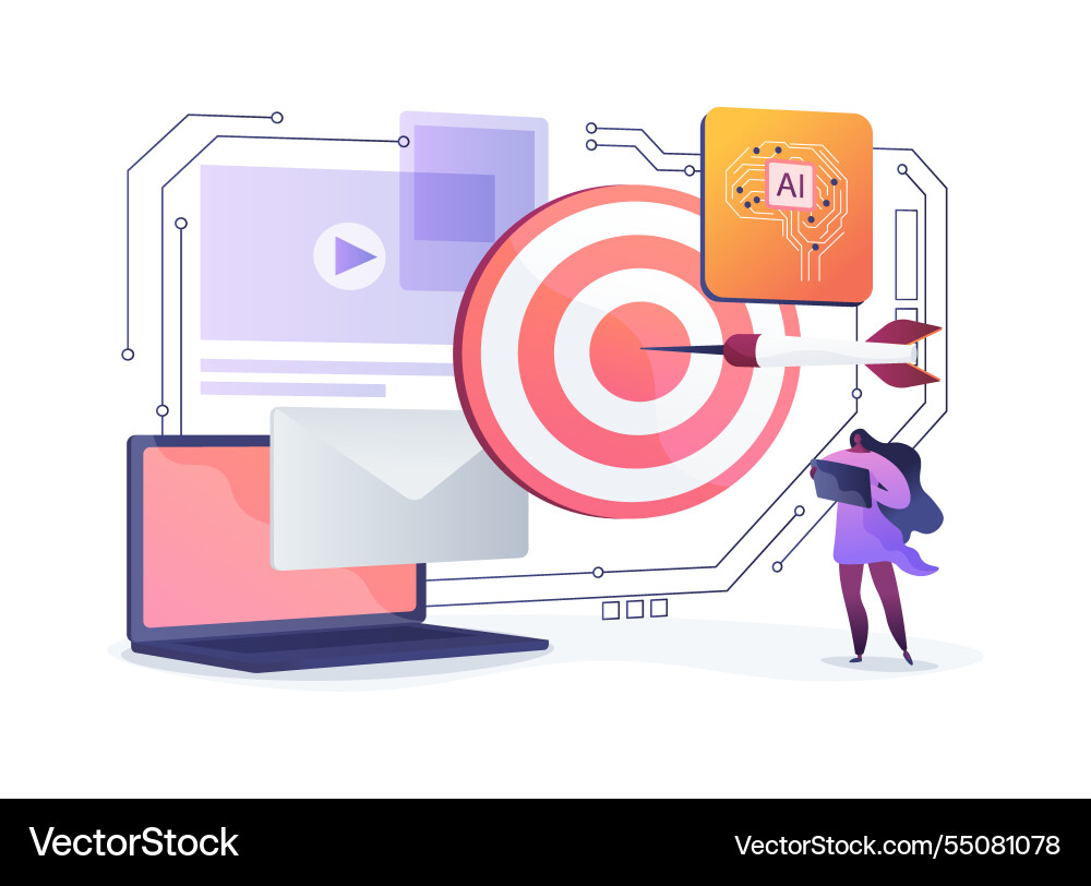 Ai-optimized communication channels abstract vector image