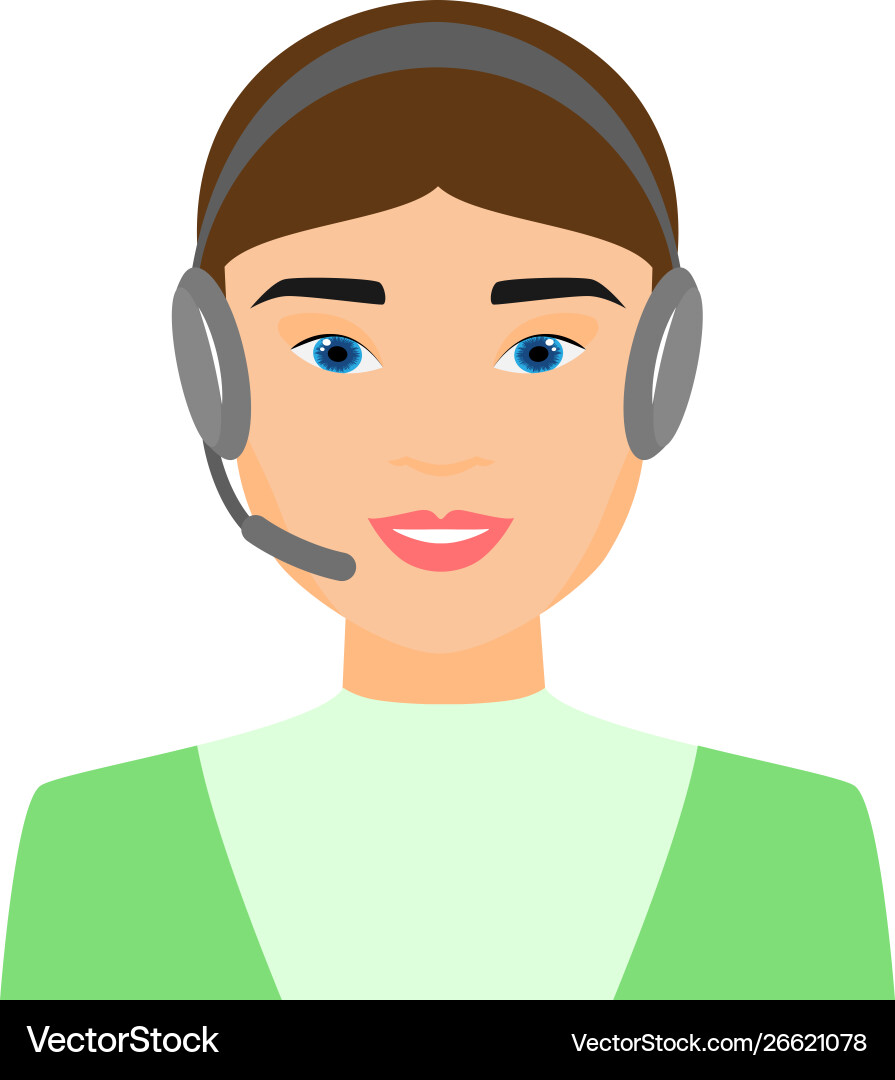 Attractive Call Center Operator Vector Image