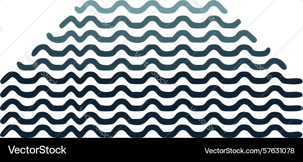Black wavy lines pattern dynamic water texture vector image