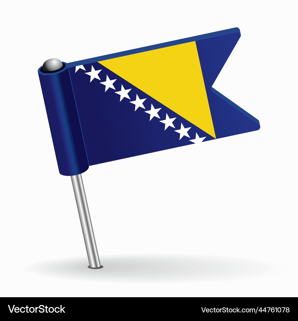 Bosnia herzegovinan flag map pointer layout Vector Image