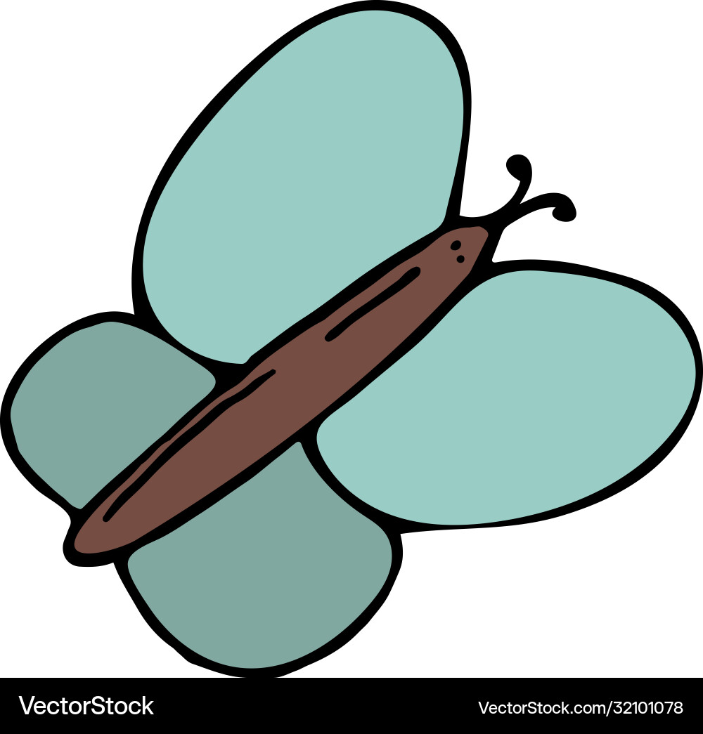 Color element without background butterfly Vector Image
