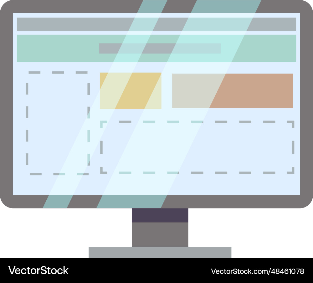 Computer screen with website layout web design Computer screen with website layout web design Vector Image