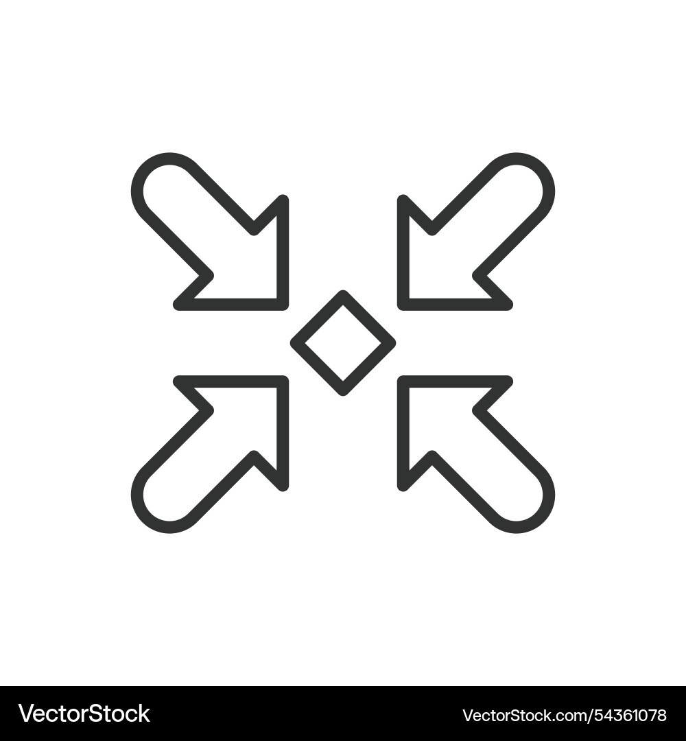 Concentration on a point icon in line design Concentration on a point icon in line design vector image