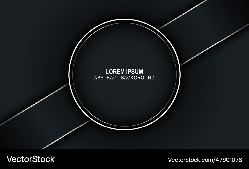 Dark stripe and circle with white line background Dark stripe and circle with white line background Vector Image