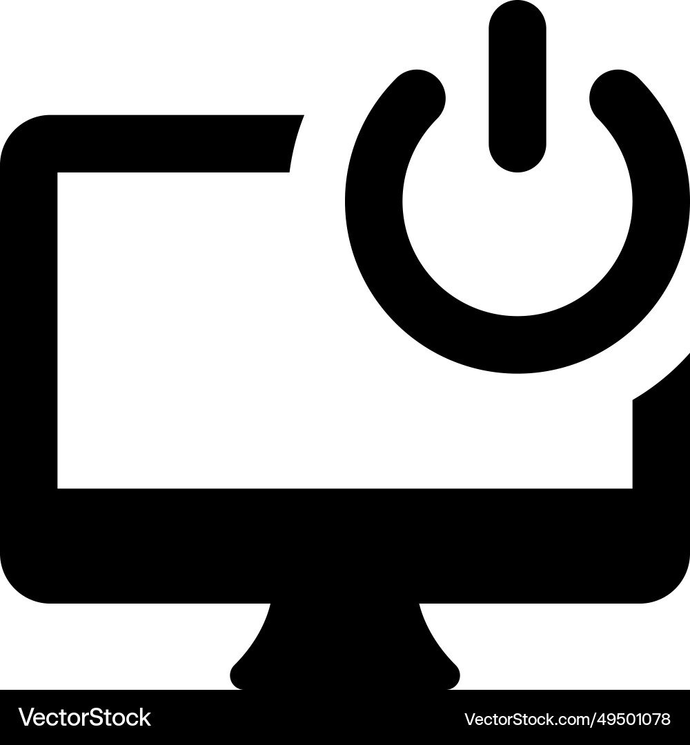 Desktop power button manages computer on and off Vector Image