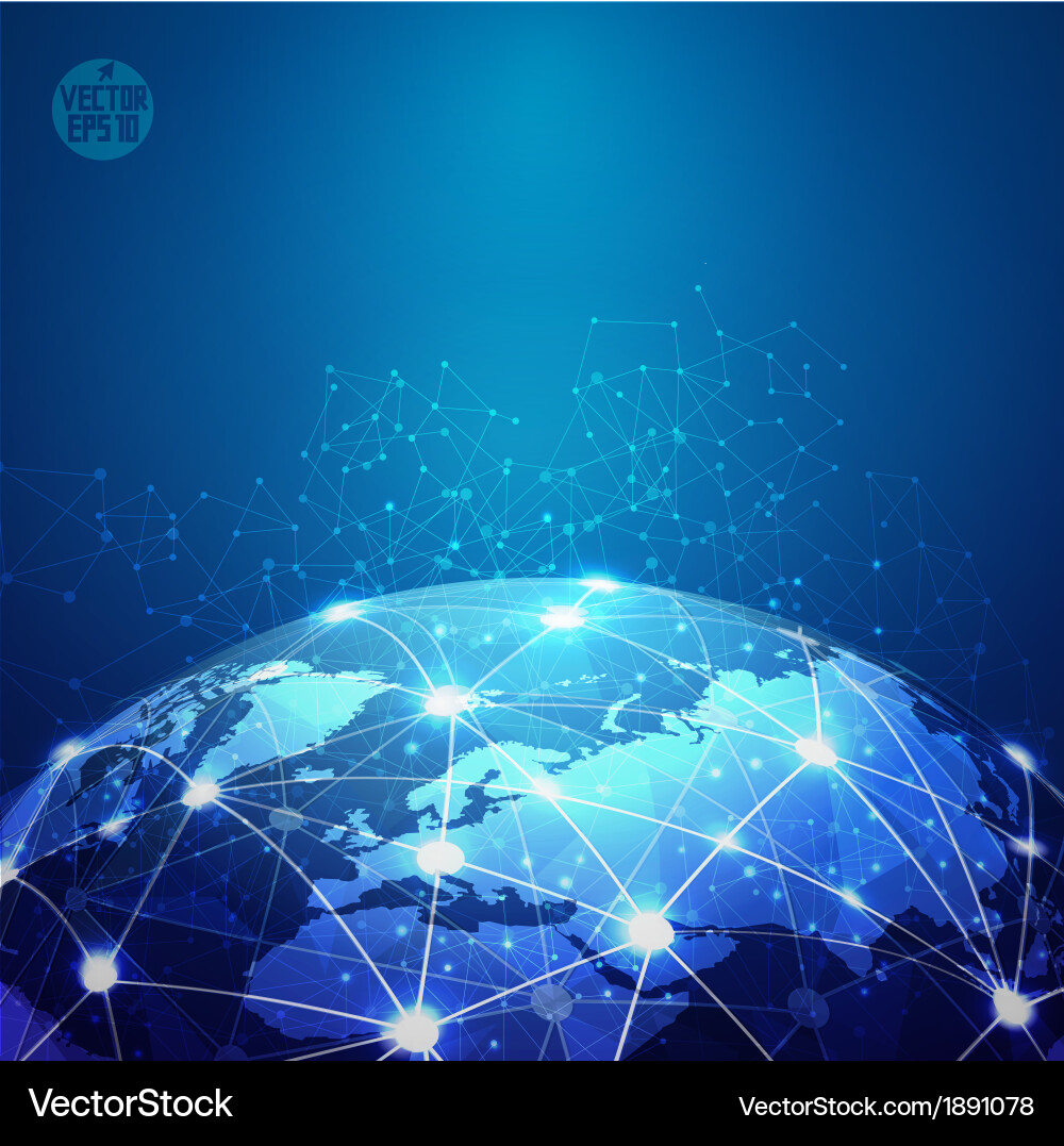 Digital Mesh Network Globe vector image