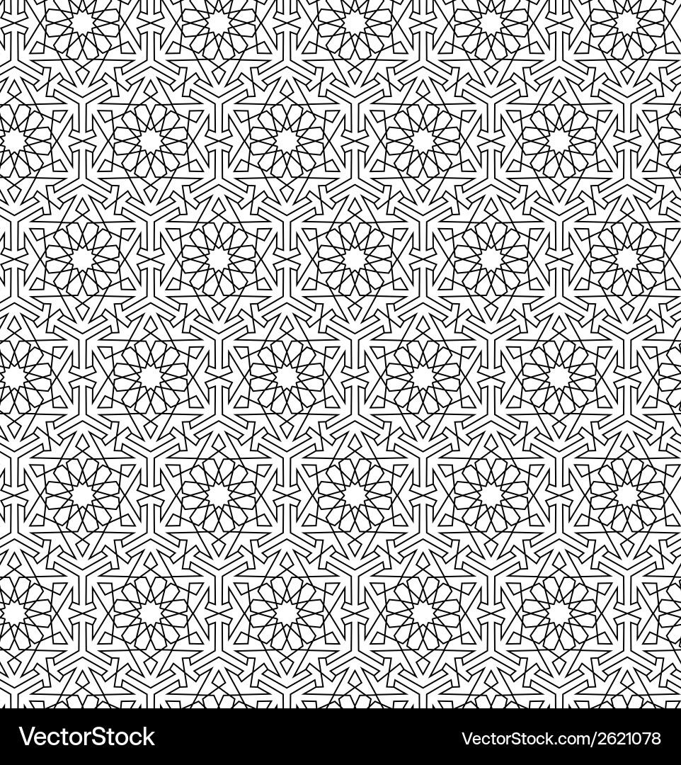 Intricate Islamic Geometric Net Pattern vector image
