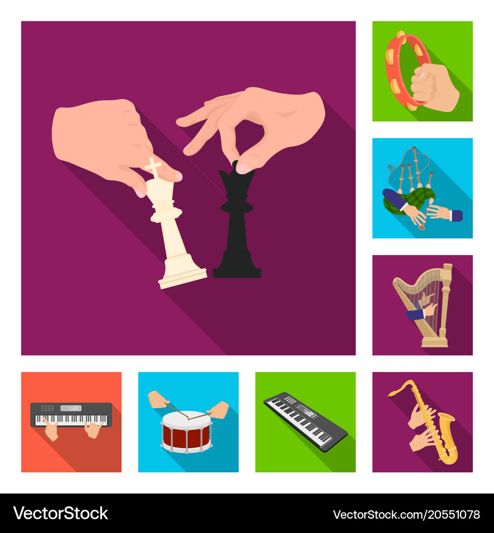 Manipulation by hands flat icons in set collection Vector Image