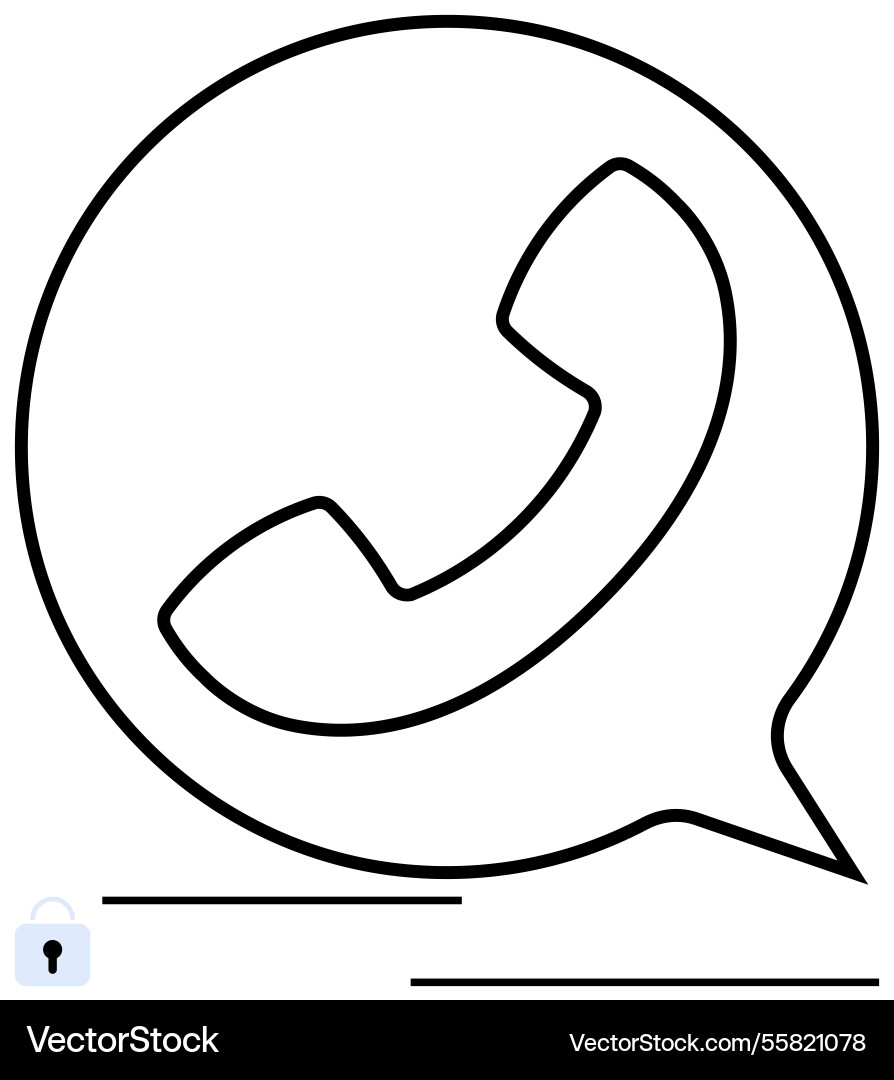 Phone receiver inside speech bubble representing Phone receiver inside speech bubble representing vector image