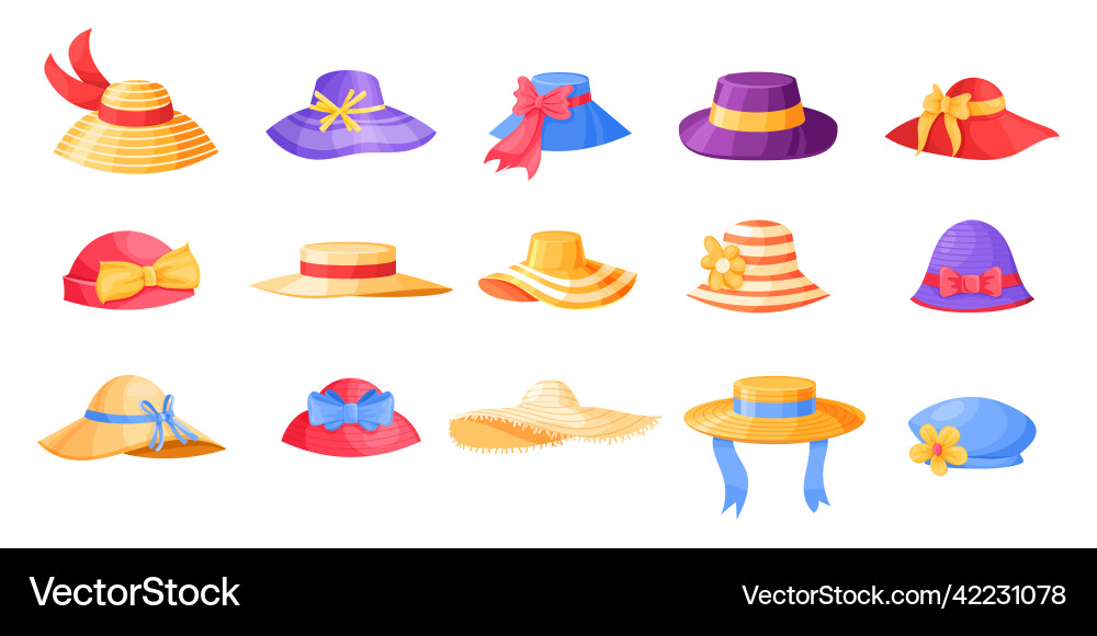Retro Fashion Hats - Women's Collection vector image