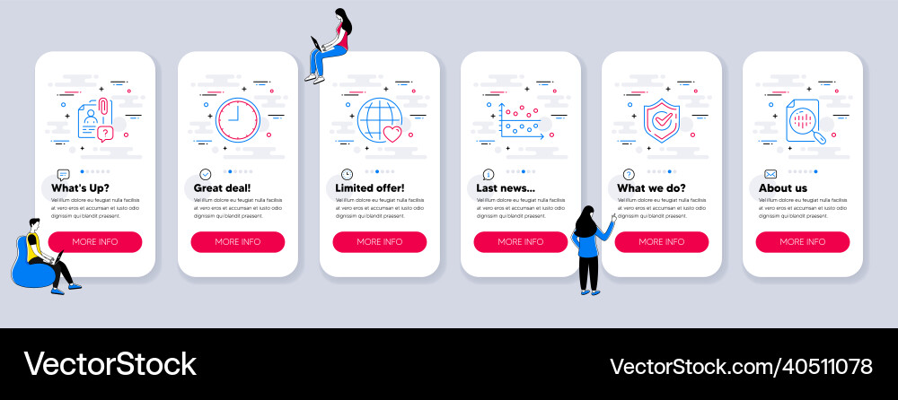 Set of technology icons such as time dot plot Set of technology icons such as time dot plot Vector Image