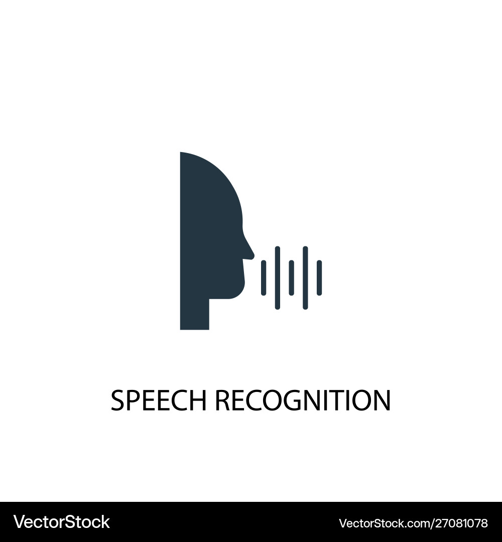 Speech recognition icon simple element vector image