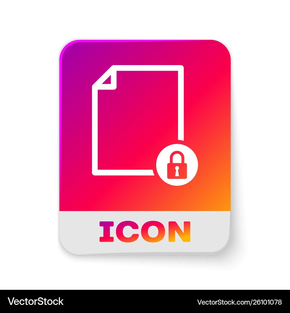 White document and lock icon isolated on White document and lock icon isolated on Vector Image
