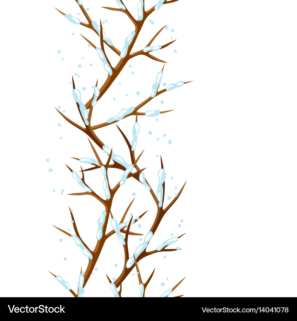 Winter seamless pattern with branches of tree vector image