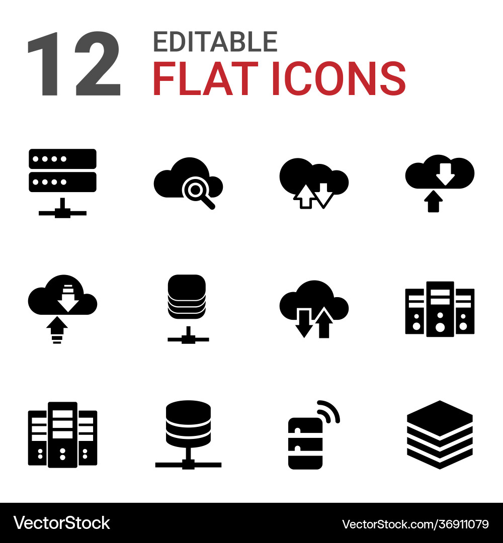 12 database icons Vector Image