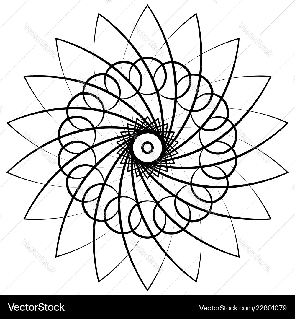 Abstract circular spiral element isolated Vector Image