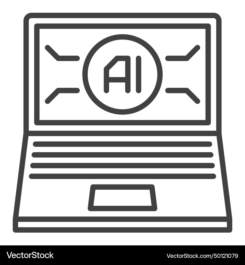 Artificial intelligence laptop computer ai device Artificial intelligence laptop computer ai device vector image