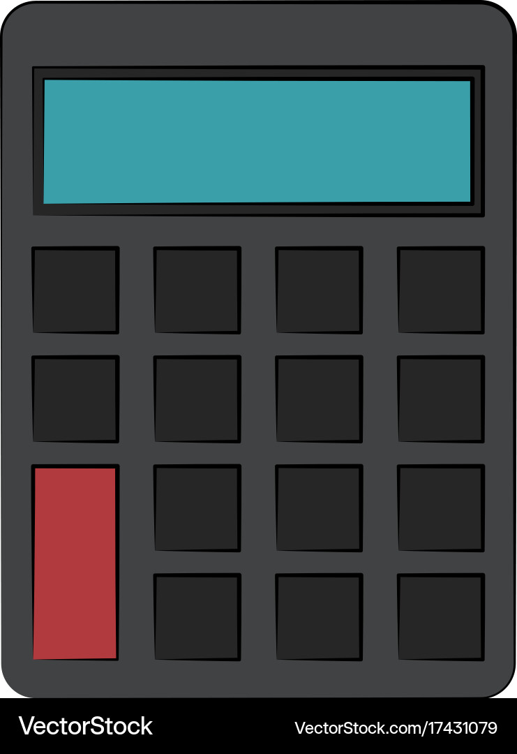Calculator with blank keys icon image vector image