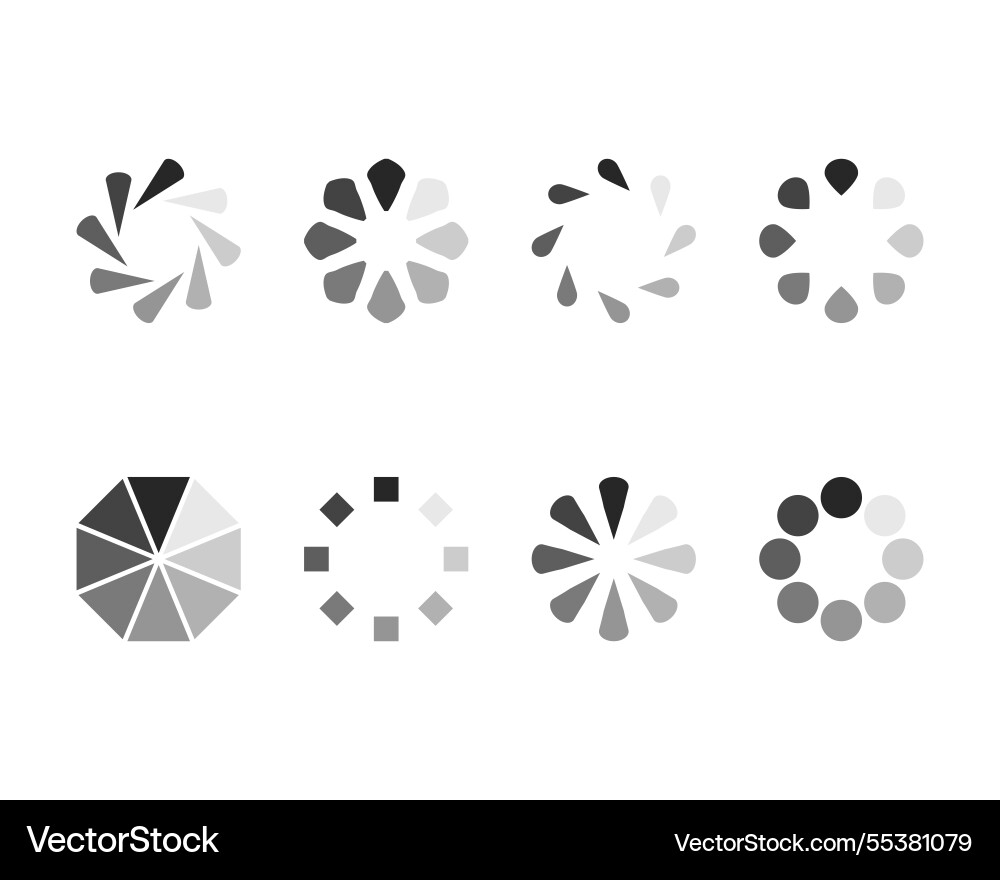 Collection loading bar status icon set of loaded vector image