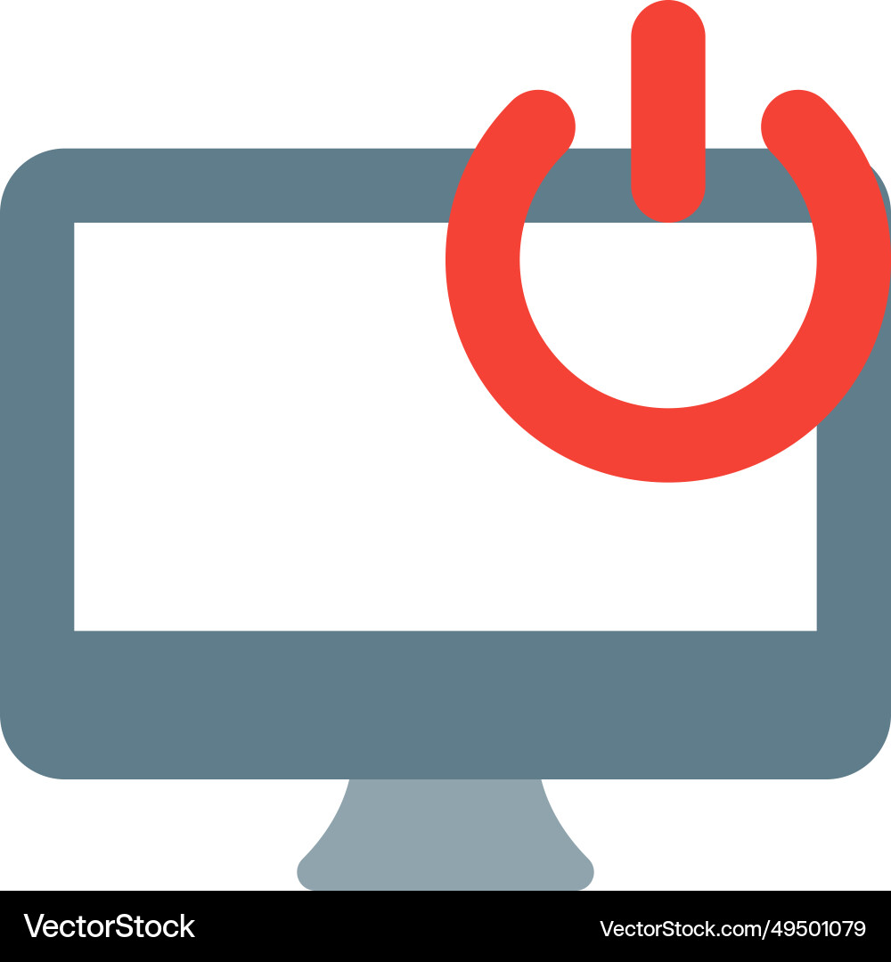 Desktop power button manages computer on and off vector image