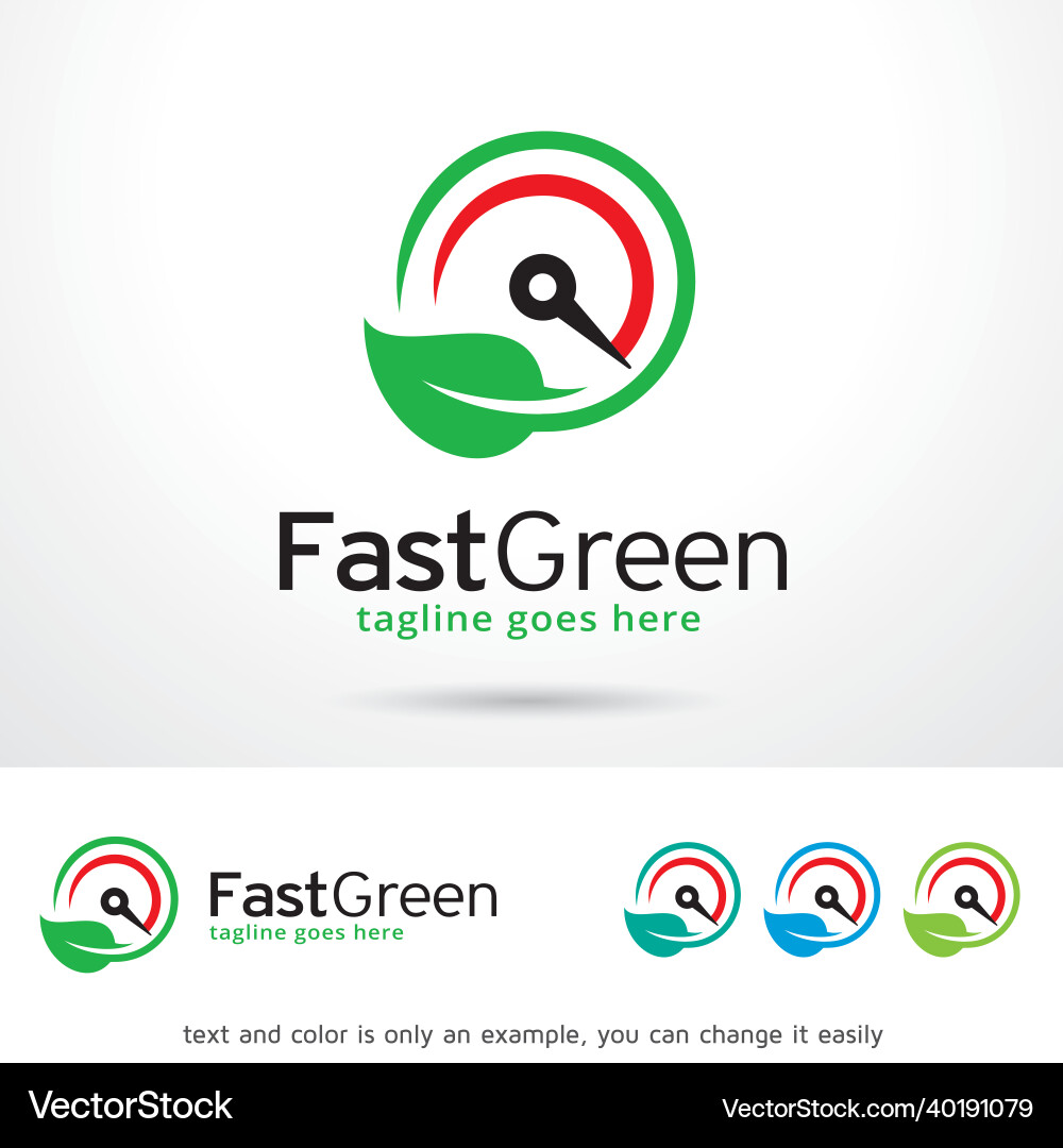 Fast green logo template Fast green logo template Vector Image