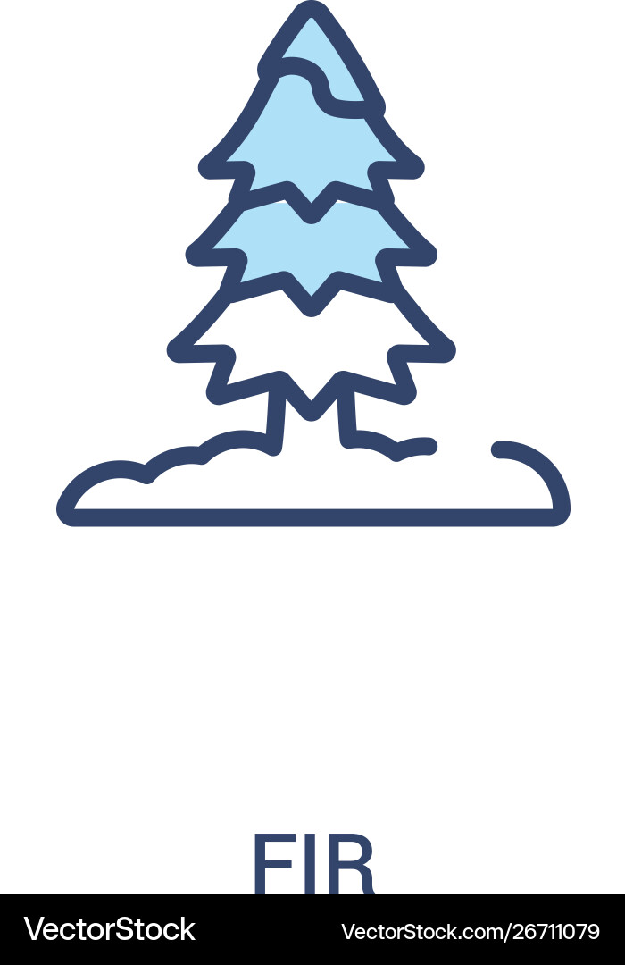 Fir concept 2 colored icon simple line element vector image