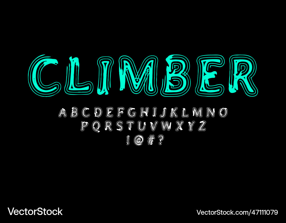 Font with a rough scribbled texture fonts Font with a rough scribbled texture fonts vector image