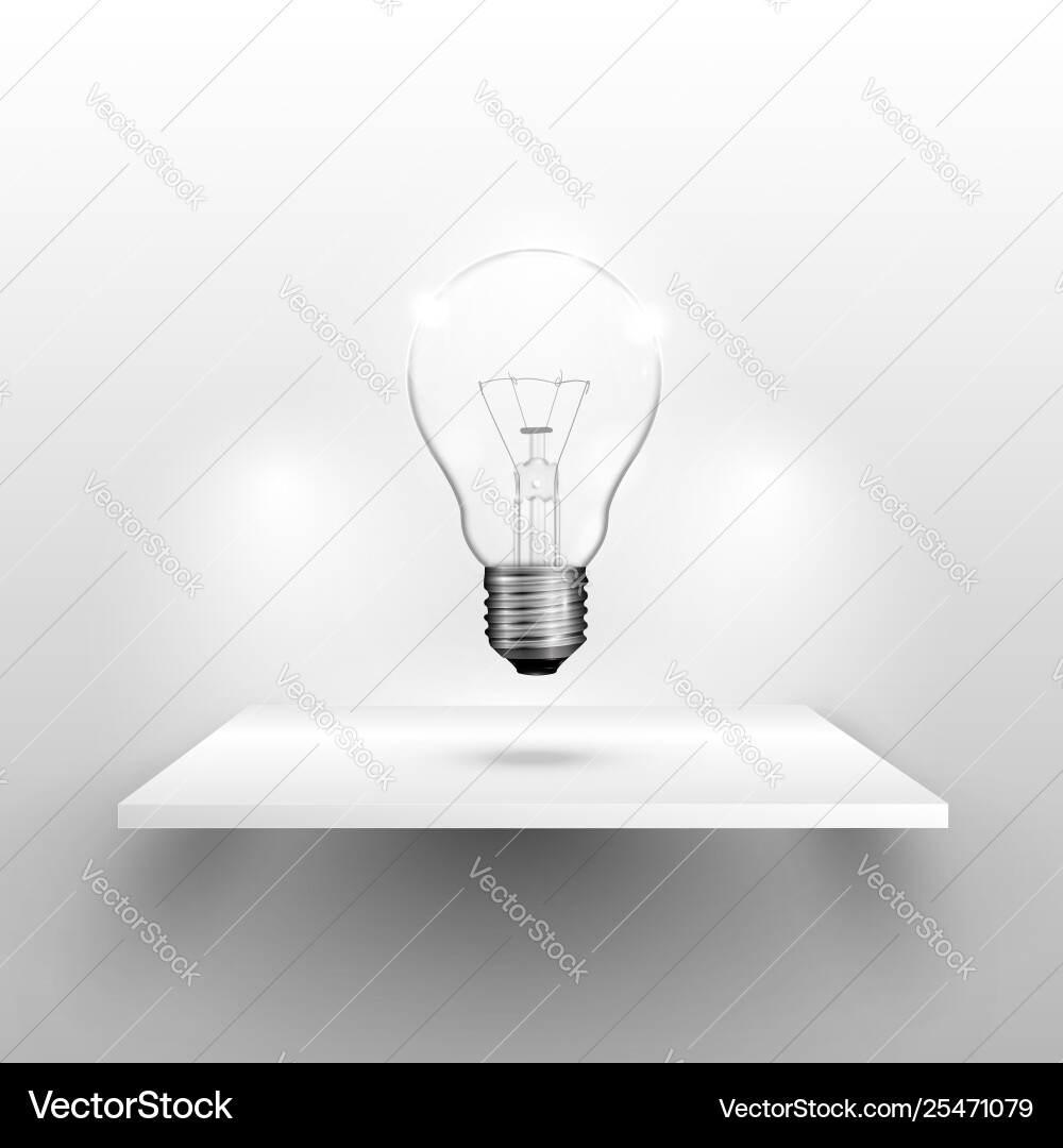 Lightbulb on a shelf realistic Vector Image