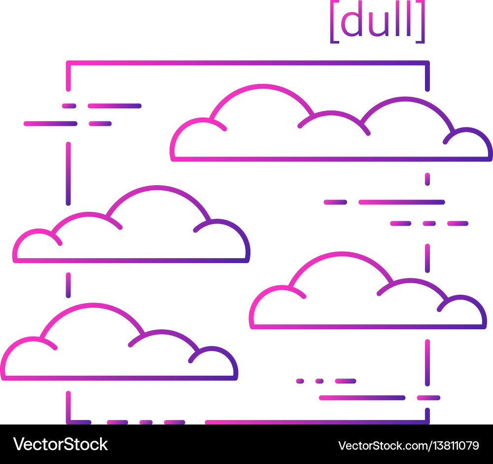 Line icons with symbol weather isolated clouds Vector Image