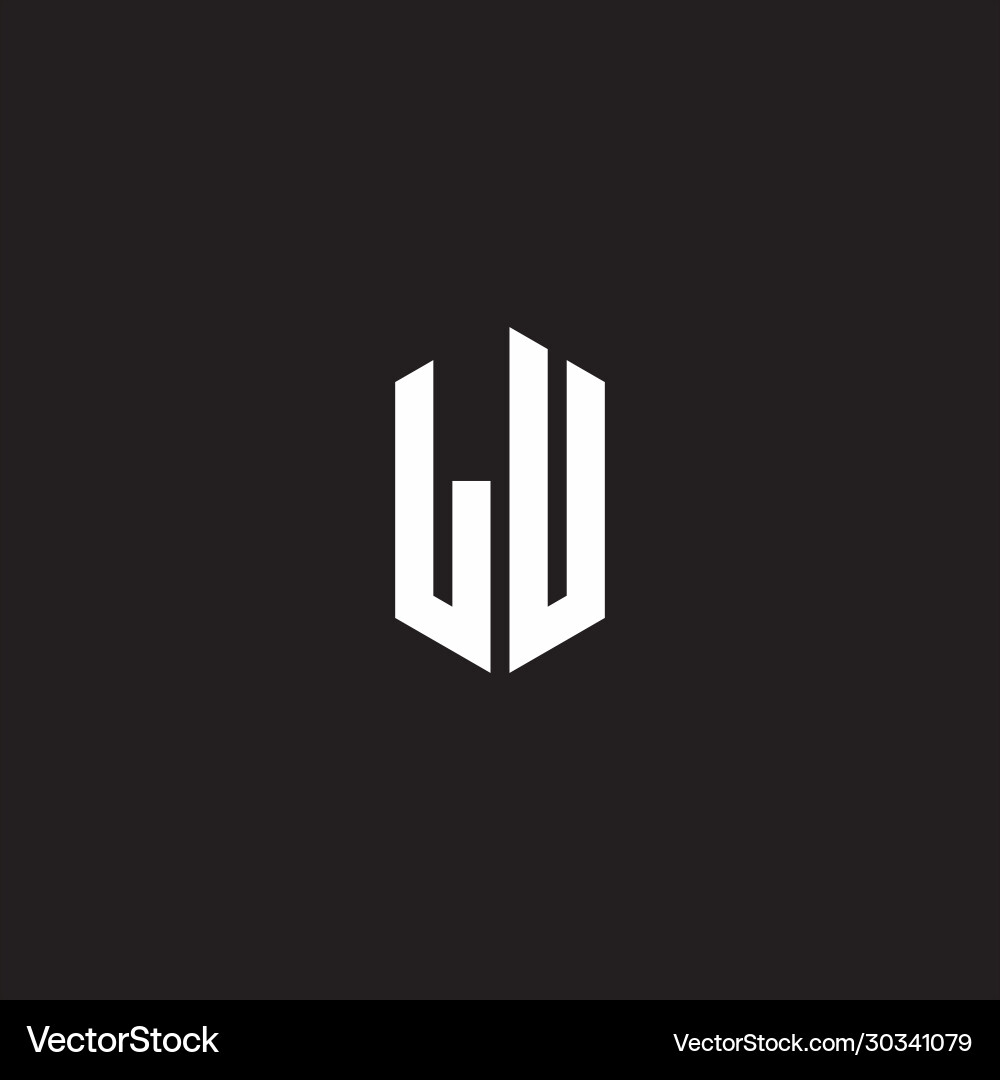 Lu logo monogram with hexagon shape style design Lu logo monogram with hexagon shape style design vector image