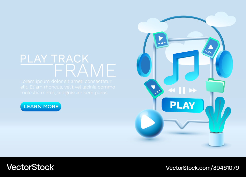 Play music smartphone mobile screen technology Vector Image