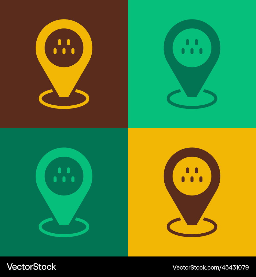 Pop art map pointer with taxi car icon isolated Pop art map pointer with taxi car icon isolated vector image