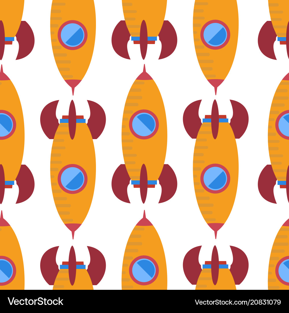 Seamless pattern with space rocket Vector Image